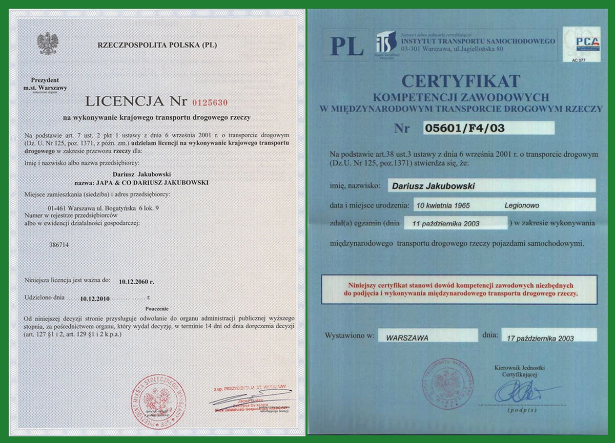Licencja na przeprowadzki firm Warszawa